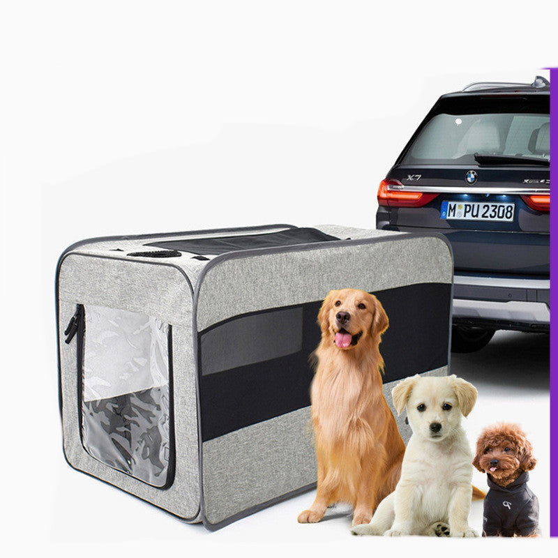 Foldable Fabric Pet Travel Carrier Bag With Safety Zippers